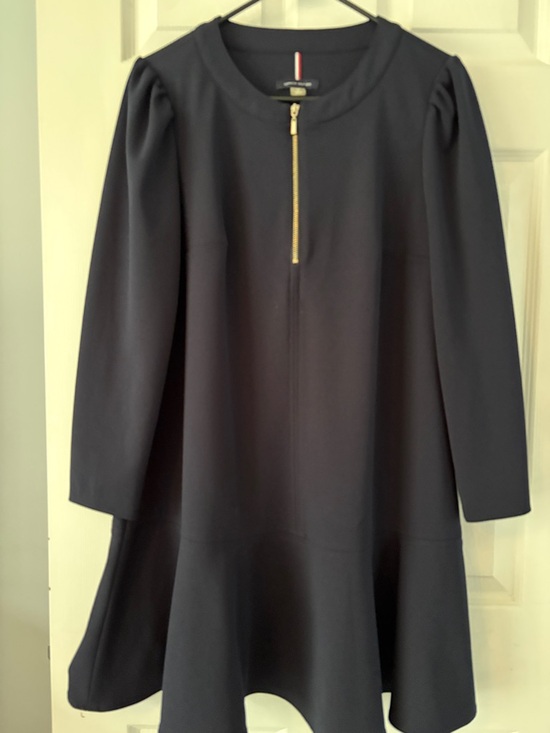 Tommy Hilfiger Dresses & Skirts - Tommy Hilfiger Navy Long Sleeve A-Line Dress with Gold Zip